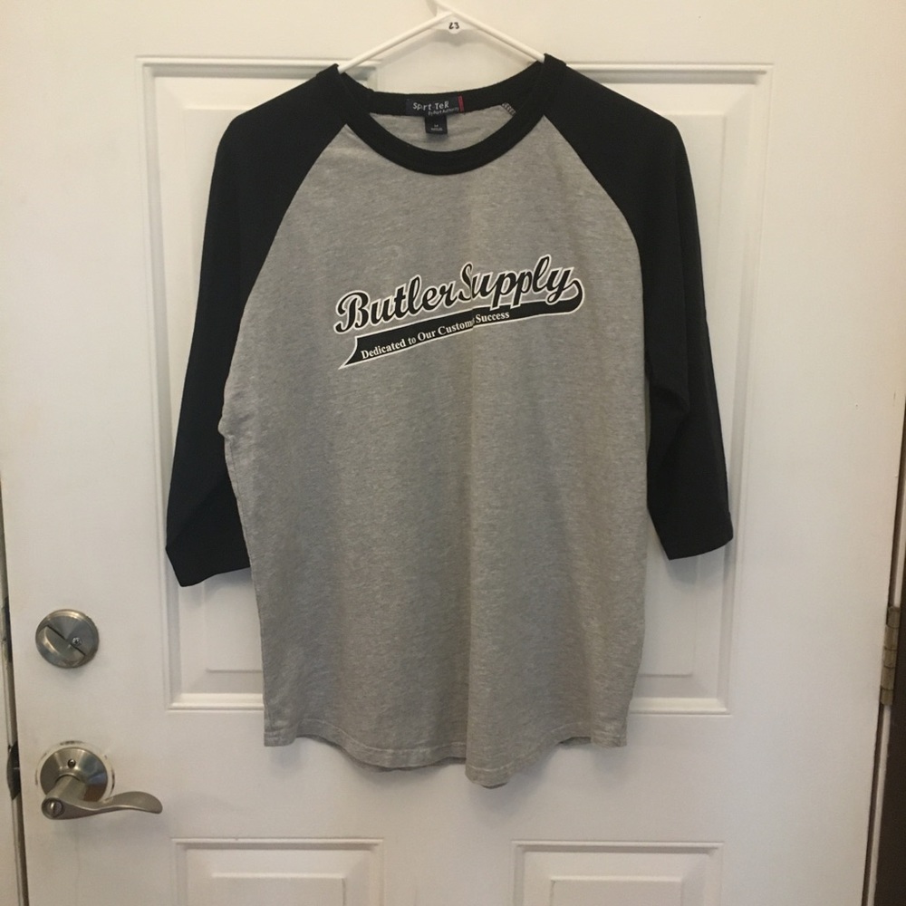 Butler Supply Black and Gray 1/4 Sleeve Tee